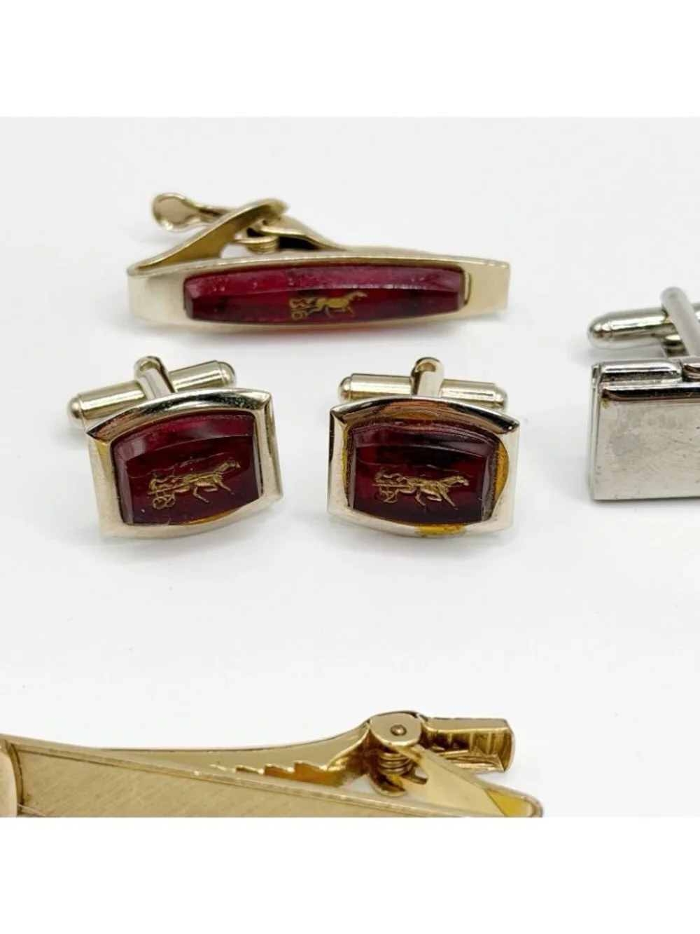 Lot Of 11 Cufflinks And 2 Tie Clips Swank, Simmons, Unsigned, Kreisler‎